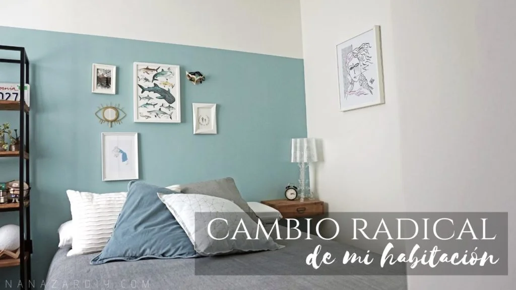 Transformación de mi habitación desde 0 + DIY de mesilla de noche + Trucos de pintura de la pared